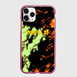 Чехол iPhone 11 Pro матовый Portal огненные краски текстура, цвет: 3D-малиновый