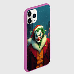 Чехол iPhone 11 Pro матовый Джокер в новогоднем костюме, цвет: 3D-фиолетовый — фото 2