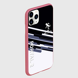 Чехол iPhone 11 Pro матовый Portal line geometry, цвет: 3D-малиновый — фото 2
