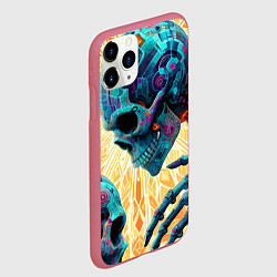 Чехол iPhone 11 Pro матовый Два скелета - нейроарт фантазия, цвет: 3D-малиновый — фото 2