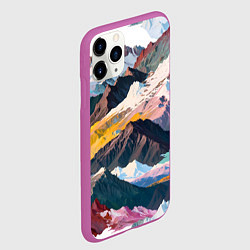Чехол iPhone 11 Pro матовый Искусство гор, цвет: 3D-фиолетовый — фото 2