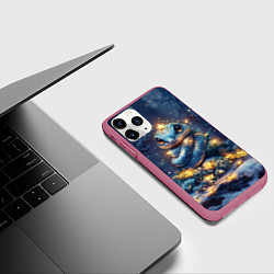 Чехол iPhone 11 Pro матовый Змея елочка, цвет: 3D-малиновый — фото 2