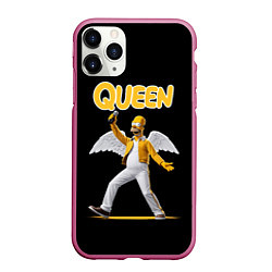 Чехол iPhone 11 Pro матовый Queen Гомер Симпсон, цвет: 3D-малиновый