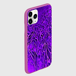 Чехол iPhone 11 Pro матовый Фиолетовый симбионт абстракция, цвет: 3D-фиолетовый — фото 2