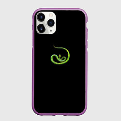Чехол iPhone 11 Pro матовый Символ Нового 2025 года зеленая змея, цвет: 3D-фиолетовый