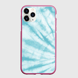 Чехол iPhone 11 Pro матовый Голубой тай дай, цвет: 3D-малиновый