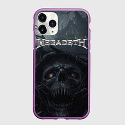 Чехол iPhone 11 Pro матовый Megadeth череп под деревом, цвет: 3D-фиолетовый