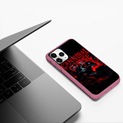 Чехол iPhone 11 Pro матовый Cannibal Corpse кровавый череп, цвет: 3D-малиновый — фото 2