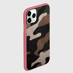 Чехол iPhone 11 Pro матовый Армейский камуфляж, цвет: 3D-малиновый — фото 2