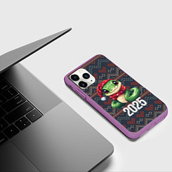 Чехол iPhone 11 Pro матовый Змея новогодняя символ 2025, цвет: 3D-фиолетовый — фото 2