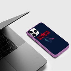 Чехол iPhone 11 Pro матовый Бэтмен DC, цвет: 3D-фиолетовый — фото 2