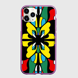 Чехол iPhone 11 Pro матовый Яркий калейдоскоп, цвет: 3D-фиолетовый