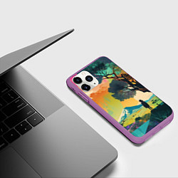Чехол iPhone 11 Pro матовый На природе абстракция, цвет: 3D-фиолетовый — фото 2