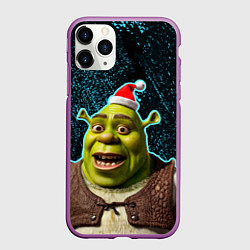 Чехол iPhone 11 Pro матовый New years Shrek, цвет: 3D-фиолетовый