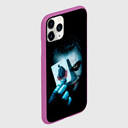 Чехол iPhone 11 Pro матовый Джокер с картой Темный рыцарь, цвет: 3D-фиолетовый — фото 2