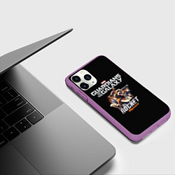 Чехол iPhone 11 Pro матовый Ракета стражи галактики, цвет: 3D-фиолетовый — фото 2