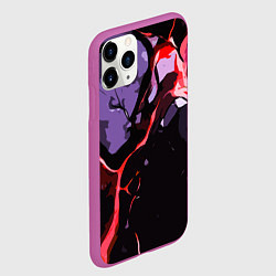 Чехол iPhone 11 Pro матовый Красный разлом в камне, цвет: 3D-фиолетовый — фото 2