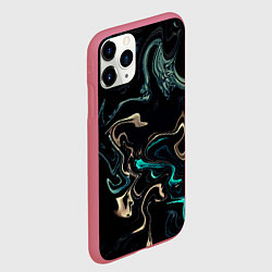 Чехол iPhone 11 Pro матовый Безумие волн, цвет: 3D-малиновый — фото 2