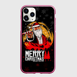 Чехол iPhone 11 Pro матовый Новый год read dead redemption, цвет: 3D-малиновый