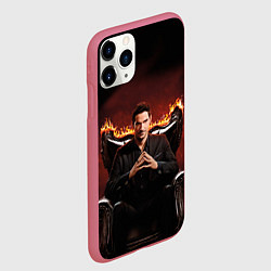 Чехол iPhone 11 Pro матовый Люцифер на стуле, цвет: 3D-малиновый — фото 2