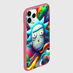 Чехол iPhone 11 Pro матовый Рик Санчес - граффити, цвет: 3D-малиновый — фото 2