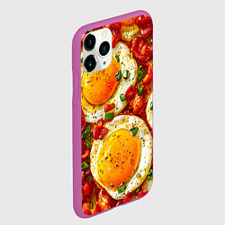 Чехол iPhone 11 Pro матовый Яичница-глазунья, цвет: 3D-фиолетовый — фото 2