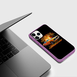 Чехол iPhone 11 Pro матовый Автомобиль Ford Mustang, цвет: 3D-фиолетовый — фото 2