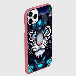 Чехол iPhone 11 Pro матовый Крутой неоновый тигр, цвет: 3D-малиновый — фото 2