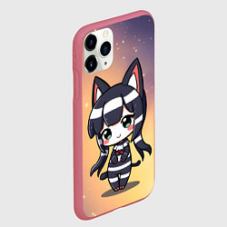 Чехол iPhone 11 Pro матовый Куроми на звездном фоне, цвет: 3D-малиновый — фото 2