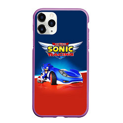 Чехол iPhone 11 Pro матовый Hedgehog - Sonic racing team, цвет: 3D-фиолетовый