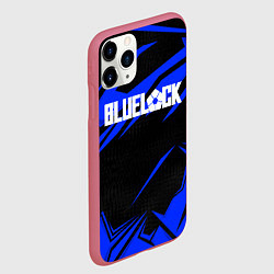 Чехол iPhone 11 Pro матовый Блюлок - синяя абстракция, цвет: 3D-малиновый — фото 2
