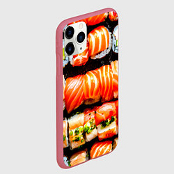 Чехол iPhone 11 Pro матовый Сет роллов, цвет: 3D-малиновый — фото 2