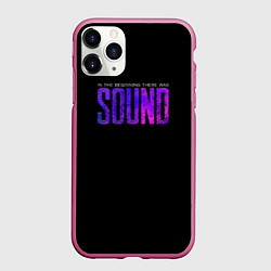 Чехол iPhone 11 Pro матовый In the beginning was sound, цвет: 3D-малиновый