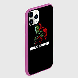 Чехол iPhone 11 Pro матовый Халк Smash, цвет: 3D-фиолетовый — фото 2