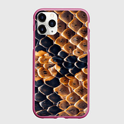 Чехол iPhone 11 Pro матовый Змеиный талисман, цвет: 3D-малиновый