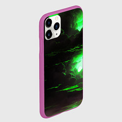 Чехол iPhone 11 Pro матовый Кислотный зелёный закат, цвет: 3D-фиолетовый — фото 2