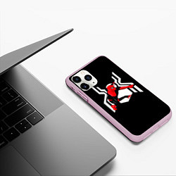 Чехол iPhone 11 Pro матовый Spider emblem, цвет: 3D-розовый — фото 2