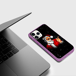 Чехол iPhone 11 Pro матовый Новогоднее санта пати, цвет: 3D-фиолетовый — фото 2