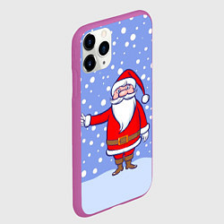 Чехол iPhone 11 Pro матовый Удивленный Санта Клаус, цвет: 3D-фиолетовый — фото 2