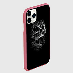 Чехол iPhone 11 Pro матовый Череп с шипами, цвет: 3D-малиновый — фото 2