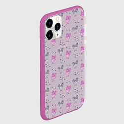 Чехол iPhone 11 Pro матовый Голуби и семечки, цвет: 3D-фиолетовый — фото 2
