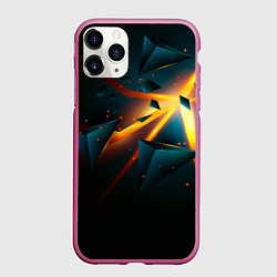Чехол iPhone 11 Pro матовый Вулканический разрыв, цвет: 3D-малиновый
