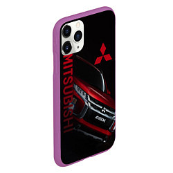 Чехол iPhone 11 Pro матовый Mitsubishi логотип, цвет: 3D-фиолетовый — фото 2