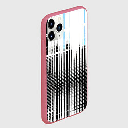 Чехол iPhone 11 Pro матовый Сине-чёрный гранж на белом фоне, цвет: 3D-малиновый — фото 2