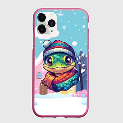 Чехол iPhone 11 Pro матовый Символ змеи 2025 год, цвет: 3D-малиновый