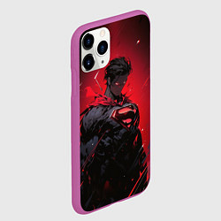 Чехол iPhone 11 Pro матовый Злой Супермен, цвет: 3D-фиолетовый — фото 2