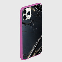 Чехол iPhone 11 Pro матовый Чёрный металл, цвет: 3D-фиолетовый — фото 2