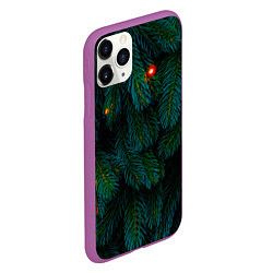 Чехол iPhone 11 Pro матовый Еловые ветви, цвет: 3D-фиолетовый — фото 2