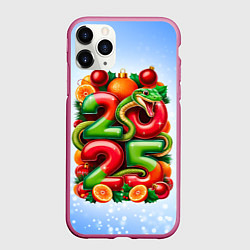 Чехол iPhone 11 Pro матовый Змеи к нам приходят 2025, цвет: 3D-малиновый