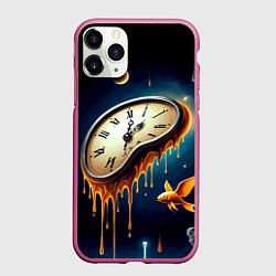 Чехол iPhone 11 Pro матовый Течение времени - сюрреализм, цвет: 3D-малиновый